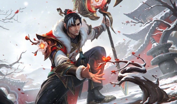 英雄联盟发布踏雪寻梅皮肤原画：四季变换，花开的时节即将到来
