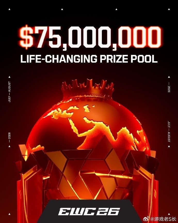 比去年高500万!电竞世界杯官宣:2026赛事总奖金7500万美元