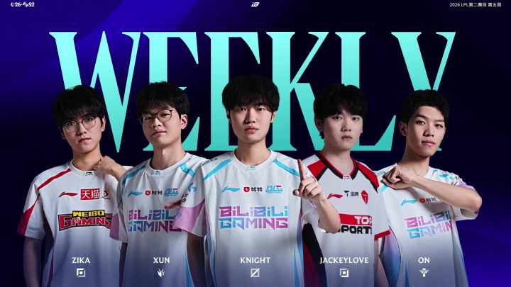 LPL第二赛段第五周最佳阵容:Zika/Xun/Knight/JackeyLove/ON